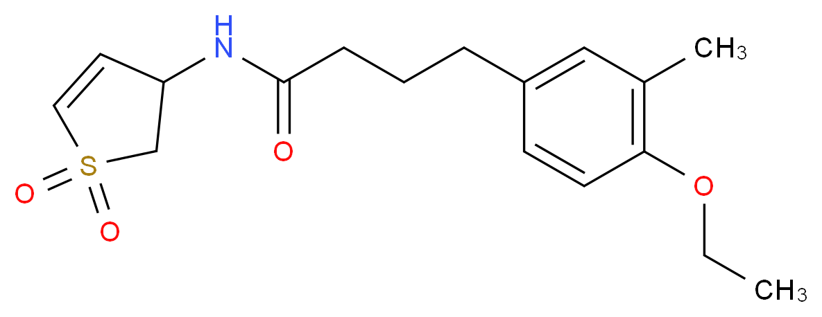 N-(1,1-dioxido-2,3-dihydro-3-thienyl)-4-(4-ethoxy-3-methylphenyl)butanamide_分子结构_CAS_)