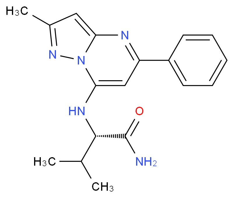 N~2~-(2-methyl-5-phenylpyrazolo[1,5-a]pyrimidin-7-yl)-L-valinamide_分子结构_CAS_)