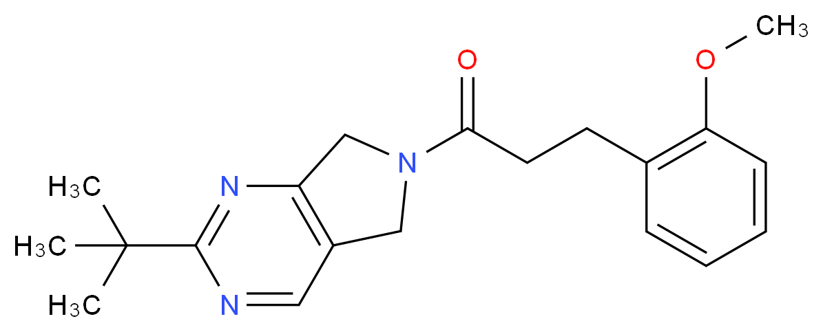 2-tert-butyl-6-[3-(2-methoxyphenyl)propanoyl]-6,7-dihydro-5H-pyrrolo[3,4-d]pyrimidine_分子结构_CAS_)