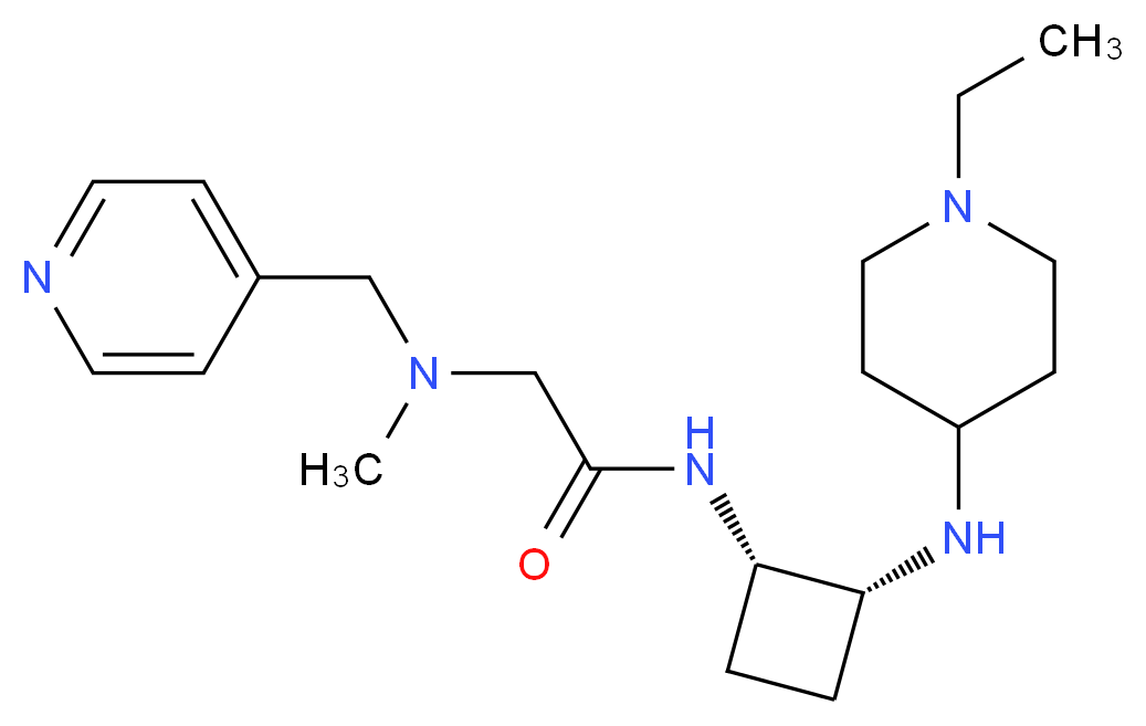 N~1~-{(1S*,2R*)-2-[(1-ethyl-4-piperidinyl)amino]cyclobutyl}-N~2~-methyl-N~2~-(4-pyridinylmethyl)glycinamide_分子结构_CAS_)