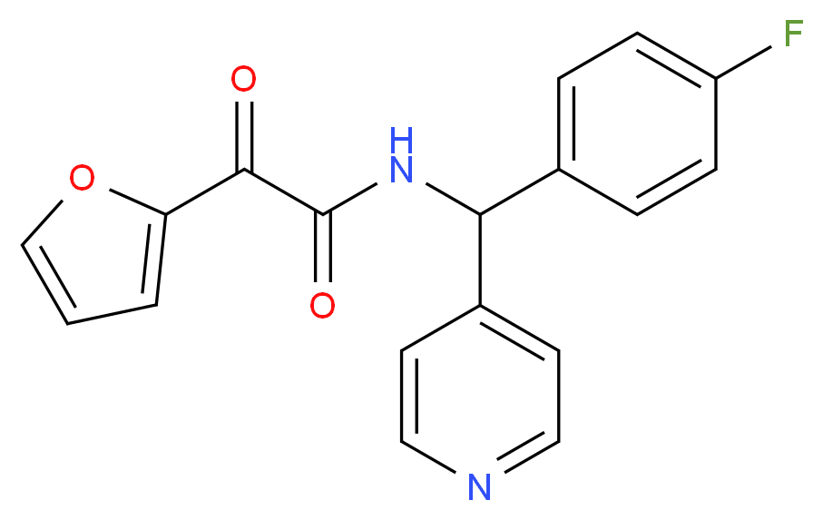 N-[(4-fluorophenyl)(pyridin-4-yl)methyl]-2-(2-furyl)-2-oxoacetamide_分子结构_CAS_)