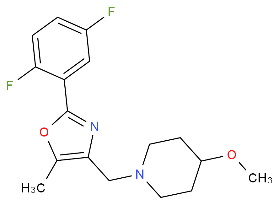 1-{[2-(2,5-difluorophenyl)-5-methyl-1,3-oxazol-4-yl]methyl}-4-methoxypiperidine_分子结构_CAS_)