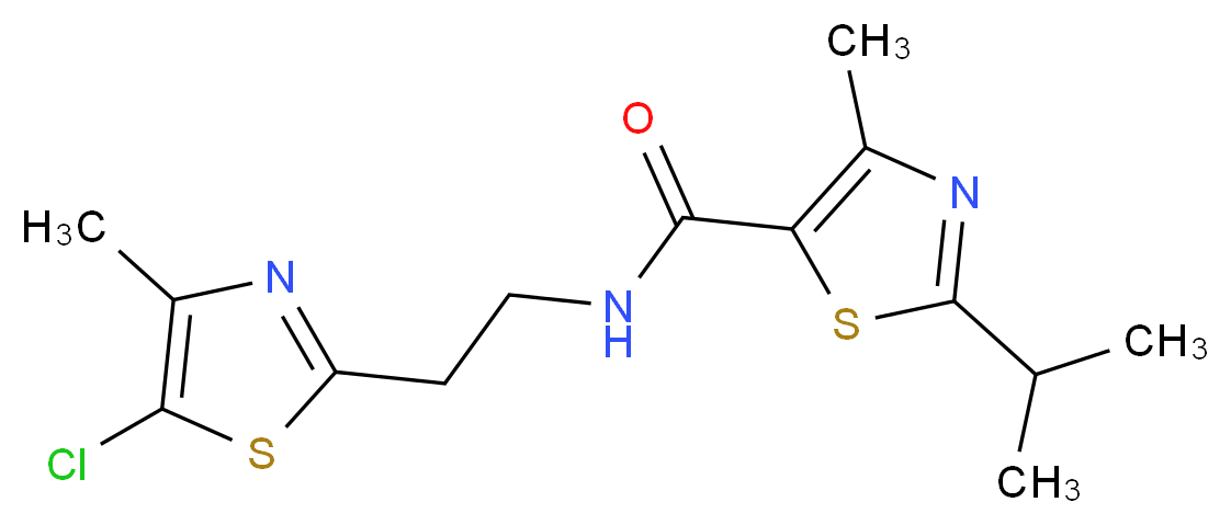 N-[2-(5-chloro-4-methyl-1,3-thiazol-2-yl)ethyl]-2-isopropyl-4-methyl-1,3-thiazole-5-carboxamide_分子结构_CAS_)