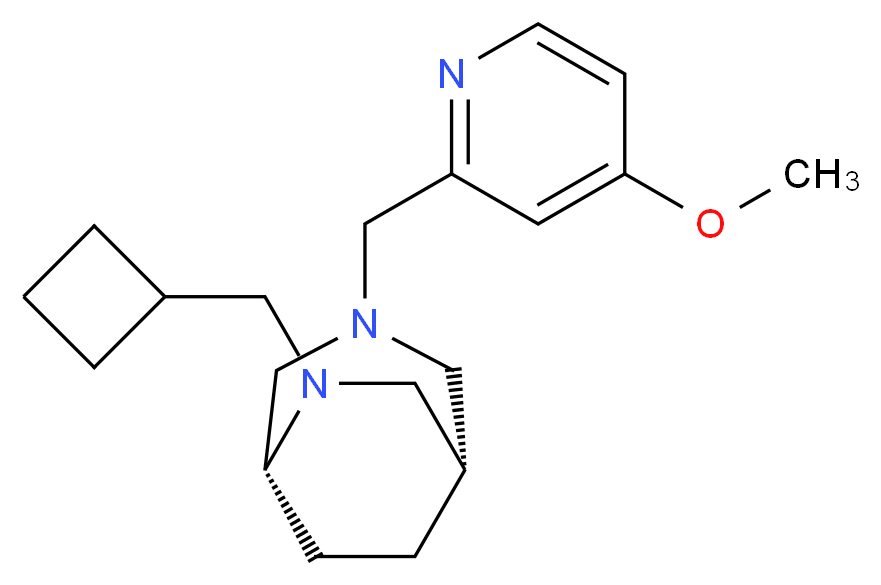 (1S*,5R*)-6-(cyclobutylmethyl)-3-[(4-methoxy-2-pyridinyl)methyl]-3,6-diazabicyclo[3.2.2]nonane_分子结构_CAS_)
