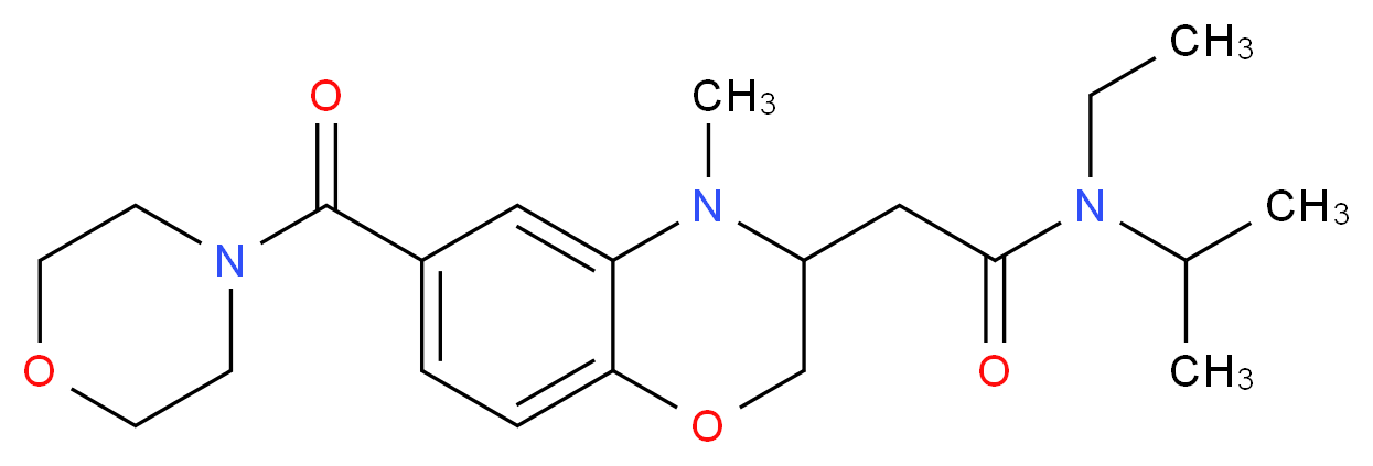 N-ethyl-N-isopropyl-2-[4-methyl-6-(morpholin-4-ylcarbonyl)-3,4-dihydro-2H-1,4-benzoxazin-3-yl]acetamide_分子结构_CAS_)