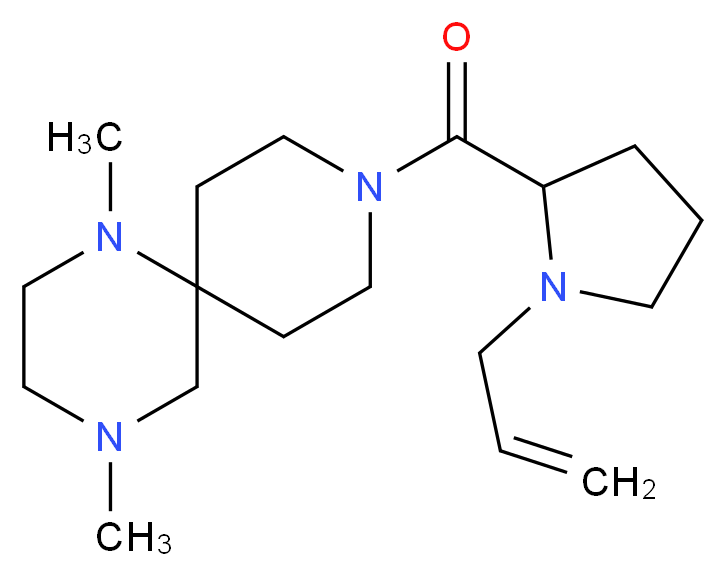9-(1-allylprolyl)-1,4-dimethyl-1,4,9-triazaspiro[5.5]undecane_分子结构_CAS_)