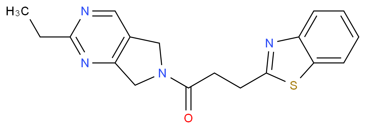 6-[3-(1,3-benzothiazol-2-yl)propanoyl]-2-ethyl-6,7-dihydro-5H-pyrrolo[3,4-d]pyrimidine_分子结构_CAS_)