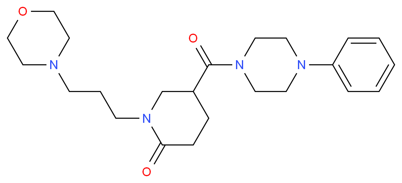 1-[3-(4-morpholinyl)propyl]-5-[(4-phenyl-1-piperazinyl)carbonyl]-2-piperidinone_分子结构_CAS_)