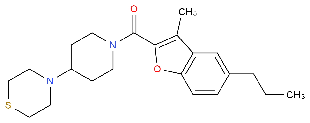 4-{1-[(3-methyl-5-propyl-1-benzofuran-2-yl)carbonyl]-4-piperidinyl}thiomorpholine_分子结构_CAS_)