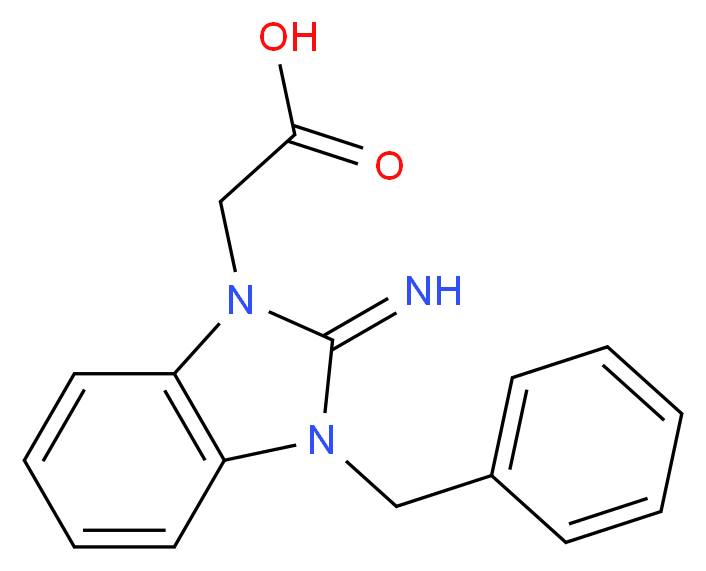 2-(3-benzyl-2-imino-2,3-dihydro-1H-1,3-benzodiazol-1-yl)acetic acid_分子结构_CAS_40783-87-7