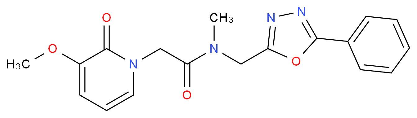 2-(3-methoxy-2-oxopyridin-1(2H)-yl)-N-methyl-N-[(5-phenyl-1,3,4-oxadiazol-2-yl)methyl]acetamide_分子结构_CAS_)