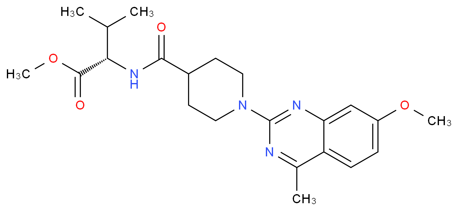 methyl N-{[1-(7-methoxy-4-methyl-2-quinazolinyl)-4-piperidinyl]carbonyl}-L-valinate_分子结构_CAS_)
