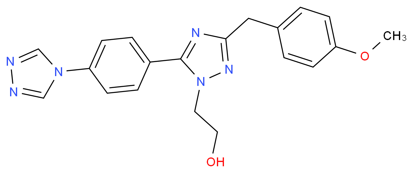 2-{3-(4-methoxybenzyl)-5-[4-(4H-1,2,4-triazol-4-yl)phenyl]-1H-1,2,4-triazol-1-yl}ethanol_分子结构_CAS_)
