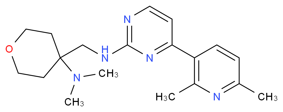 N-{[4-(dimethylamino)tetrahydro-2H-pyran-4-yl]methyl}-4-(2,6-dimethylpyridin-3-yl)pyrimidin-2-amine_分子结构_CAS_)