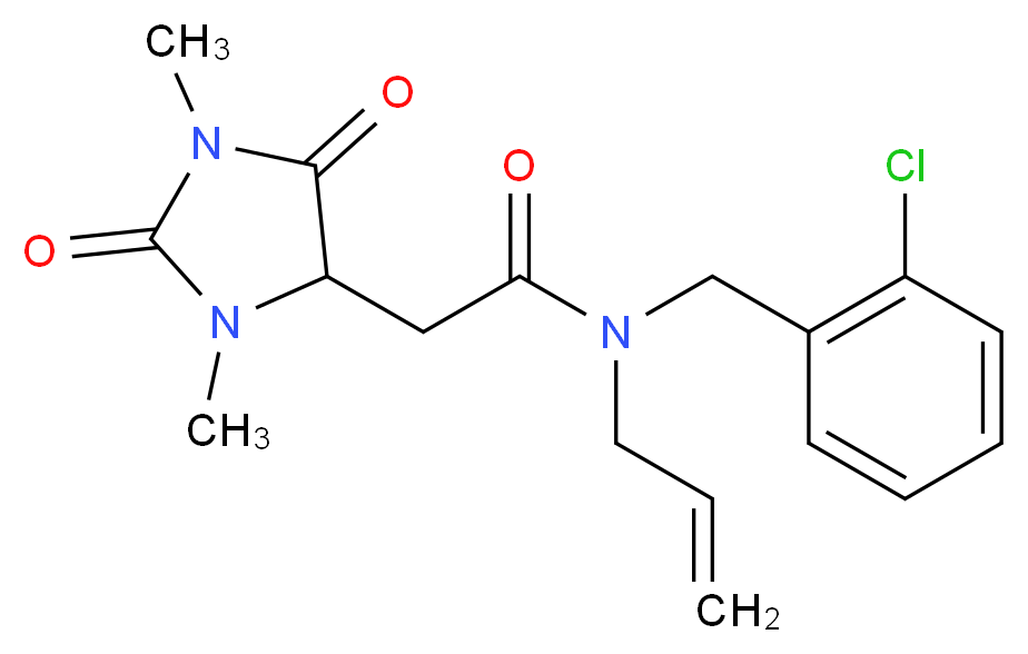 N-allyl-N-(2-chlorobenzyl)-2-(1,3-dimethyl-2,5-dioxoimidazolidin-4-yl)acetamide_分子结构_CAS_)