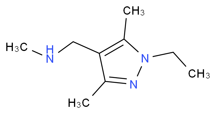 N-[(1-Ethyl-3,5-dimethyl-1H-pyrazol-4-yl)methyl]-N-methylamine_分子结构_CAS_)