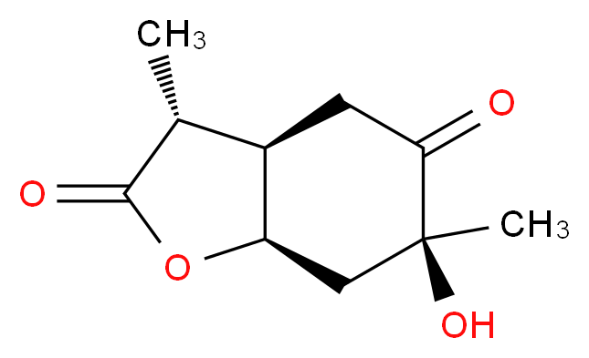 (3R,3aR,6S,7aR)-6-hydroxy-3,6-dimethyl-octahydro-1-benzofuran-2,5-dione_分子结构_CAS_98751-79-2