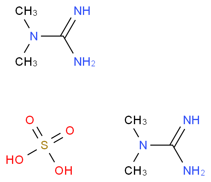 bis(1,1-dimethylguanidine); sulfuric acid_分子结构_CAS_598-65-2