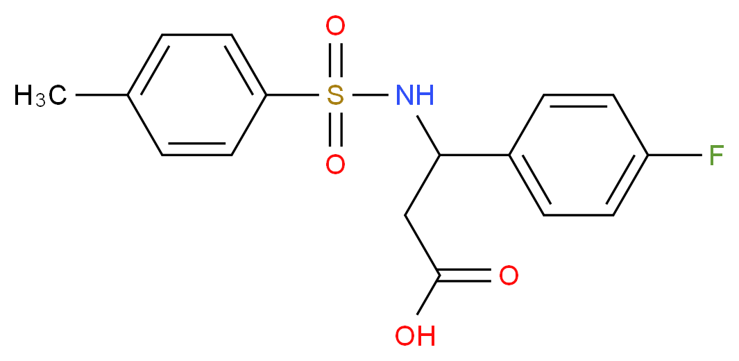 3-(4-fluorophenyl)-3-(4-methylbenzenesulfonamido)propanoic acid_分子结构_CAS_332052-57-0