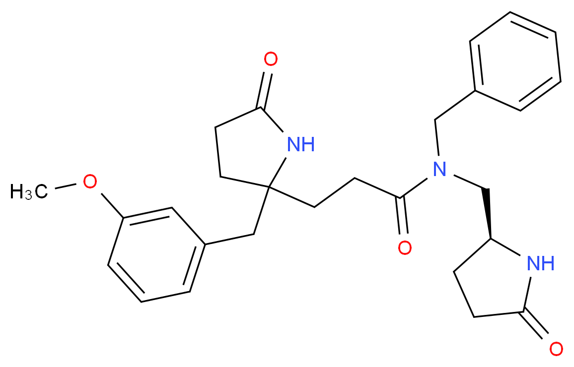 N-benzyl-3-[2-(3-methoxybenzyl)-5-oxo-2-pyrrolidinyl]-N-{[(2S)-5-oxo-2-pyrrolidinyl]methyl}propanamide_分子结构_CAS_)