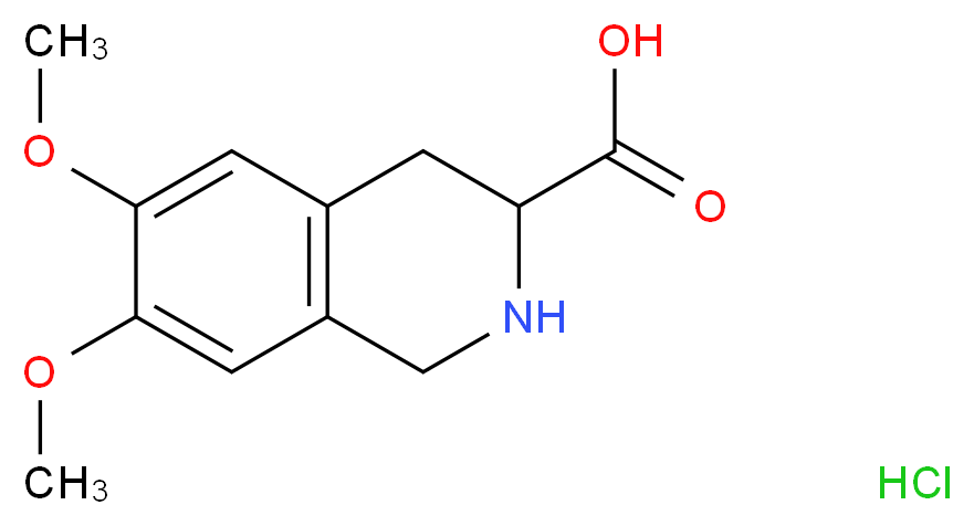 6,7-dimethoxy-1,2,3,4-tetrahydroisoquinoline-3-carboxylic acid hydrochloride_分子结构_CAS_30740-95-5