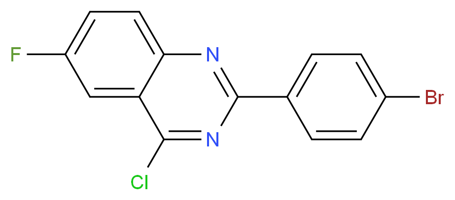 2-(4-BROMO-PHENYL)-4-CHLORO-6-FLUORO-QUINAZOLINE_分子结构_CAS_881310-87-8)