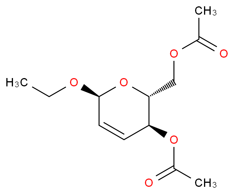 4,6-二-O-乙酰基-2,3-二脱氧-α-D-赤式-六-2-烯桥吡喃糖苷乙酯_分子结构_CAS_3323-72-6)