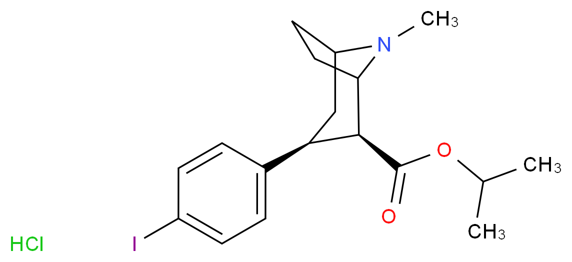 propan-2-yl (2S,3S)-3-(4-iodophenyl)-8-methyl-8-azabicyclo[3.2.1]octane-2-carboxylate hydrochloride_分子结构_CAS_141807-60-5