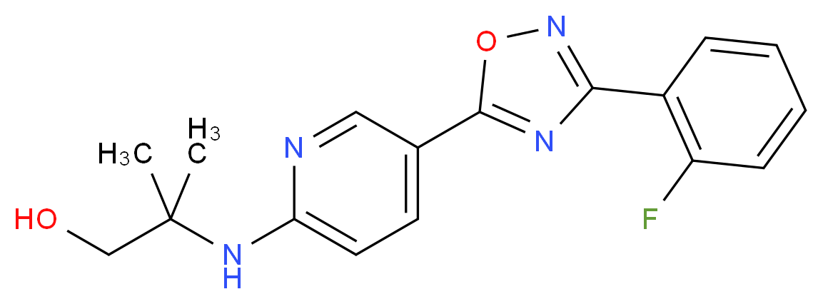 2-({5-[3-(2-fluorophenyl)-1,2,4-oxadiazol-5-yl]-2-pyridinyl}amino)-2-methyl-1-propanol_分子结构_CAS_)