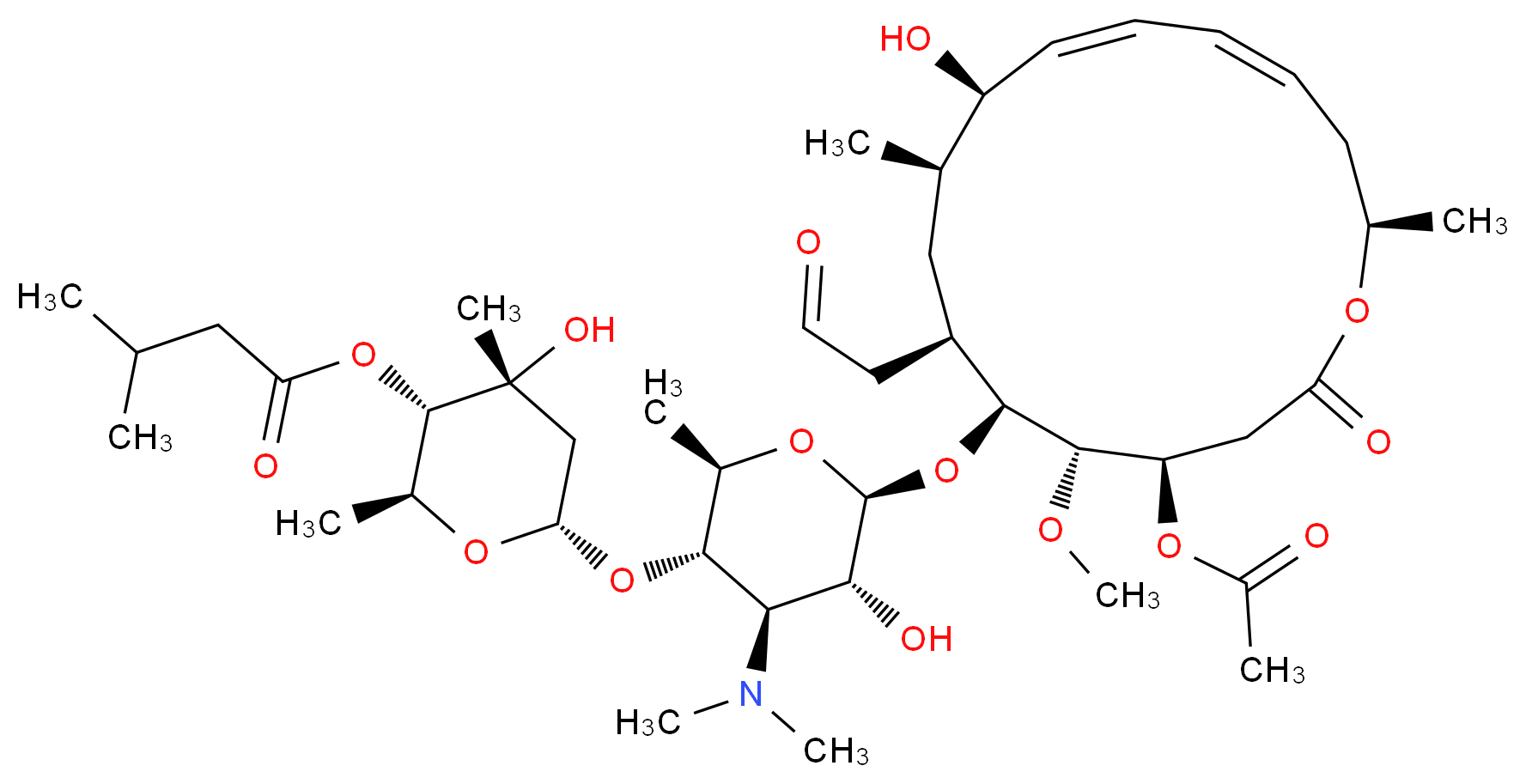 Leucomycin A3_分子结构_CAS_16846-24-5)