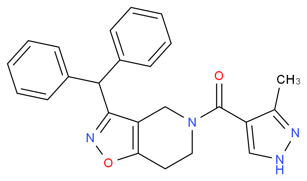 3-(diphenylmethyl)-5-[(3-methyl-1H-pyrazol-4-yl)carbonyl]-4,5,6,7-tetrahydroisoxazolo[4,5-c]pyridine_分子结构_CAS_)