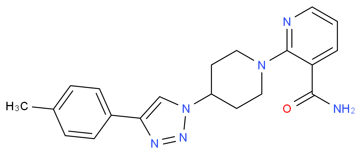 2-{4-[4-(4-methylphenyl)-1H-1,2,3-triazol-1-yl]piperidin-1-yl}nicotinamide_分子结构_CAS_)
