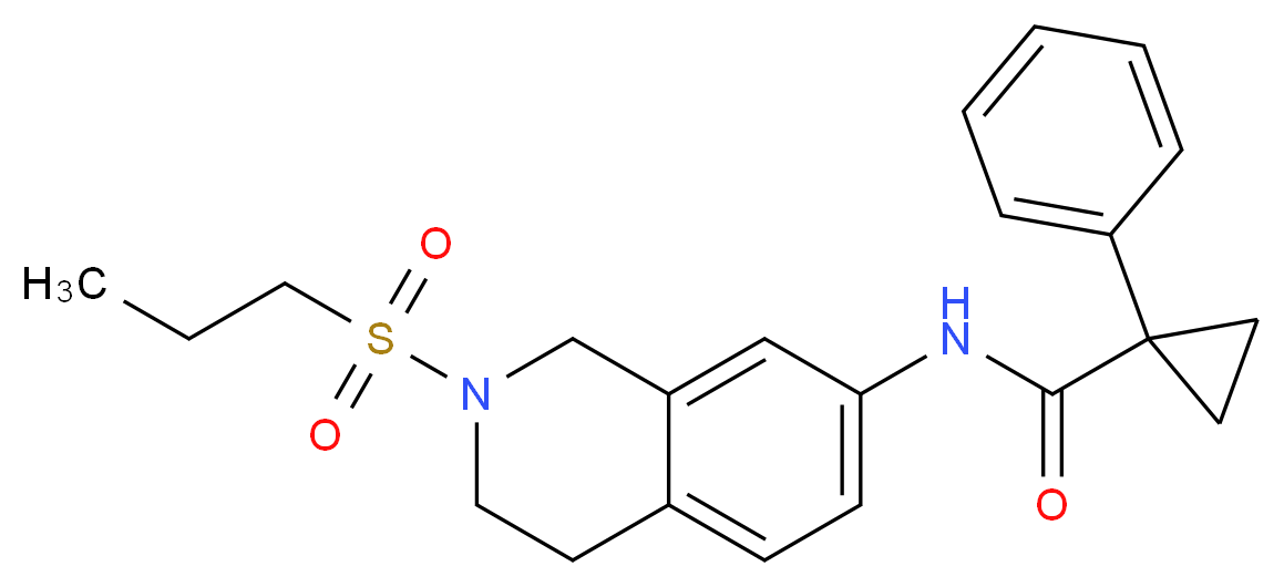 1-phenyl-N-[2-(propylsulfonyl)-1,2,3,4-tetrahydro-7-isoquinolinyl]cyclopropanecarboxamide_分子结构_CAS_)