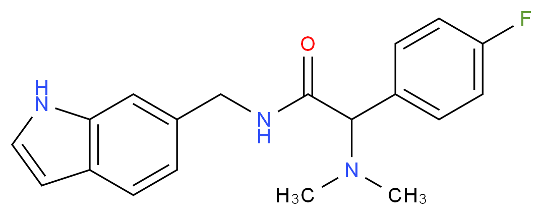 2-(dimethylamino)-2-(4-fluorophenyl)-N-(1H-indol-6-ylmethyl)acetamide_分子结构_CAS_)