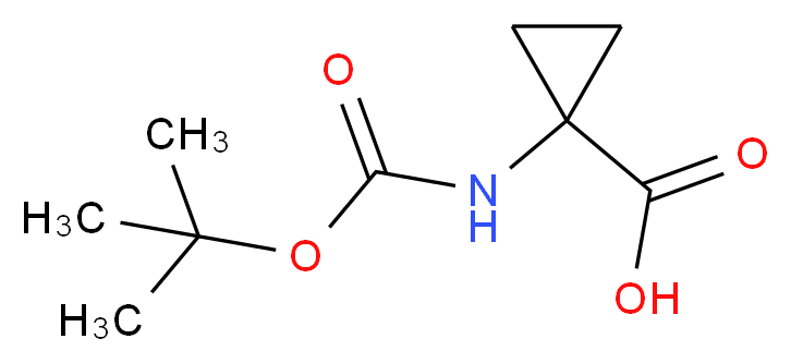 1-(Boc-氨基)环丙基甲酸_分子结构_CAS_88950-64-5)