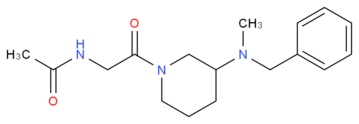 N-(2-{3-[benzyl(methyl)amino]-1-piperidinyl}-2-oxoethyl)acetamide_分子结构_CAS_)