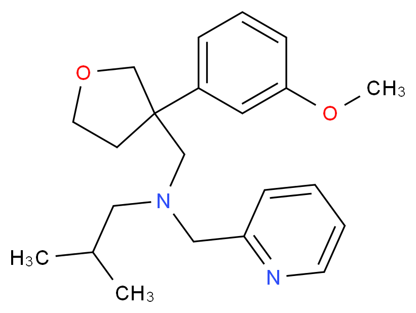 N-{[3-(3-methoxyphenyl)tetrahydrofuran-3-yl]methyl}-2-methyl-N-(pyridin-2-ylmethyl)propan-1-amine_分子结构_CAS_)