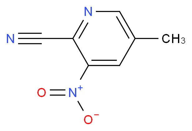 5-Methyl-3-nitro-pyridine-2-carbonitrile_分子结构_CAS_1089330-68-6)