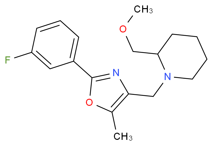 1-{[2-(3-fluorophenyl)-5-methyl-1,3-oxazol-4-yl]methyl}-2-(methoxymethyl)piperidine_分子结构_CAS_)