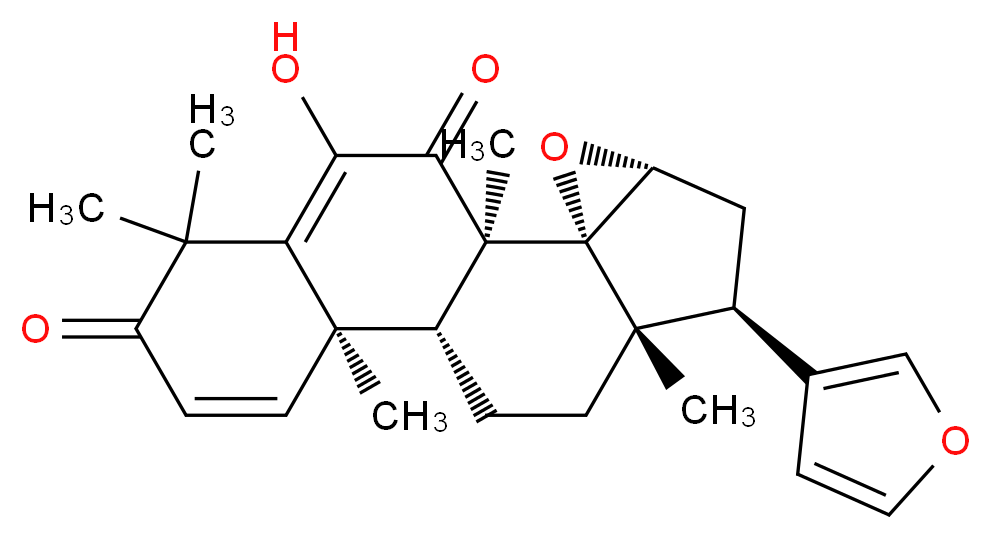 (1R,2R,4R,6R,7S,10R,11R)-6-(furan-3-yl)-17-hydroxy-1,7,11,15,15-pentamethyl-3-oxapentacyclo[8.8.0.0<sup>2</sup>,<sup>4</sup>.0<sup>2</sup>,<sup>7</sup>.0<sup>1</sup><sup>1</sup>,<sup>1</sup><sup>6</sup>]octadeca-12,16-diene-14,18-dione_分子结构_CAS_1254-85-9