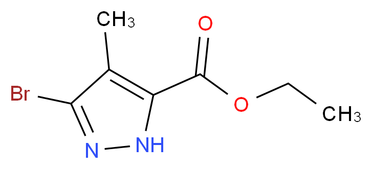 ethyl 3-bromo-4-methyl-1H-pyrazole-5-carboxylate_分子结构_CAS_1257861-04-3