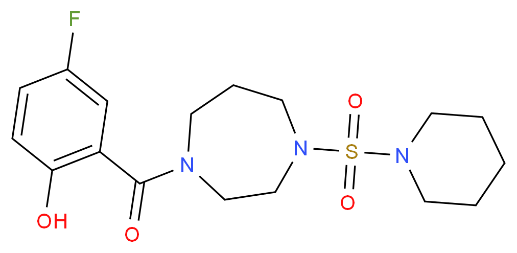 4-fluoro-2-{[4-(piperidin-1-ylsulfonyl)-1,4-diazepan-1-yl]carbonyl}phenol_分子结构_CAS_)