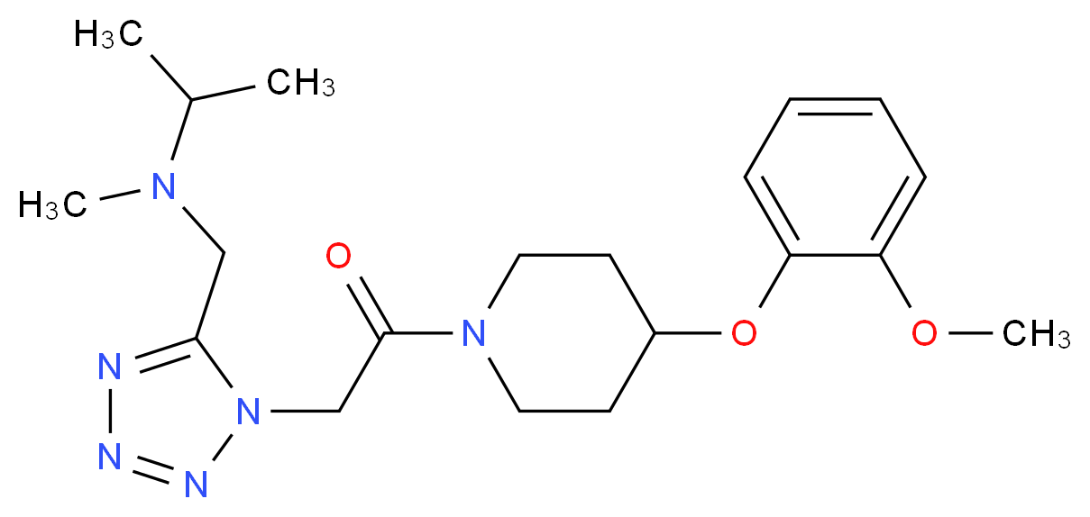 N-[(1-{2-[4-(2-methoxyphenoxy)-1-piperidinyl]-2-oxoethyl}-1H-tetrazol-5-yl)methyl]-N-methyl-2-propanamine_分子结构_CAS_)
