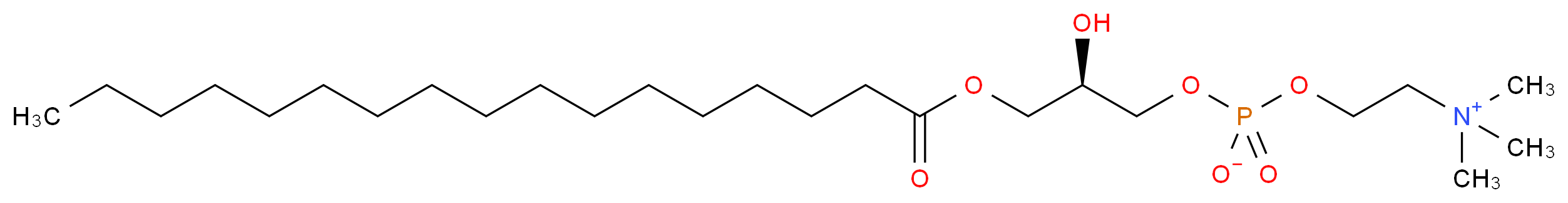 (2-{[(2R)-3-(heptadecanoyloxy)-2-hydroxypropyl phosphonato]oxy}ethyl)trimethylazanium_分子结构_CAS_50930-23-9