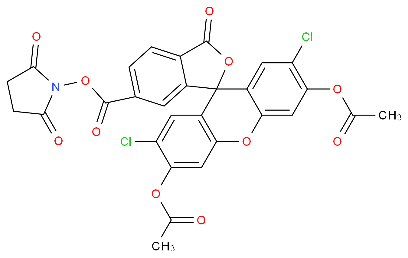 6-Carboxy-2',7'-dichlorofluorescein 3',6'-Diacetate Succinimidyl Ester_分子结构_CAS_852299-81-1)