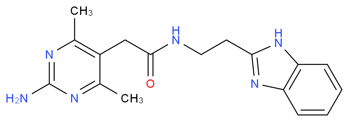 2-(2-amino-4,6-dimethylpyrimidin-5-yl)-N-[2-(1H-benzimidazol-2-yl)ethyl]acetamide_分子结构_CAS_)