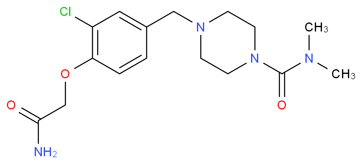 4-[4-(2-amino-2-oxoethoxy)-3-chlorobenzyl]-N,N-dimethylpiperazine-1-carboxamide_分子结构_CAS_)