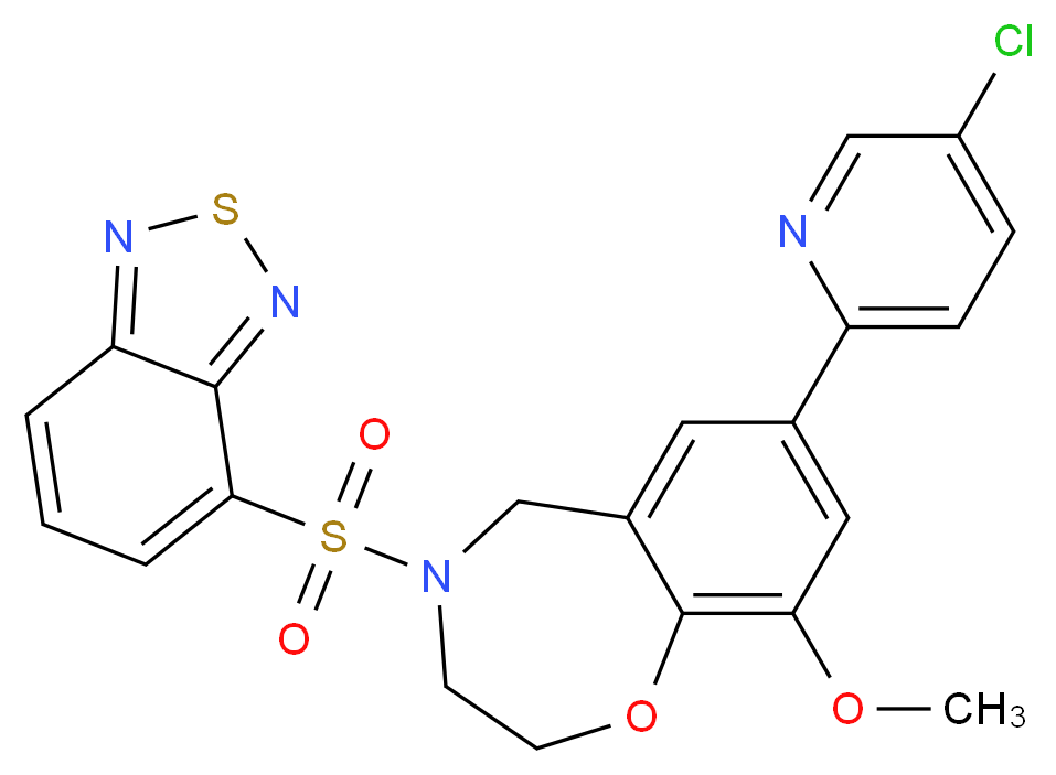 4-(2,1,3-benzothiadiazol-4-ylsulfonyl)-7-(5-chloro-2-pyridinyl)-9-methoxy-2,3,4,5-tetrahydro-1,4-benzoxazepine_分子结构_CAS_)