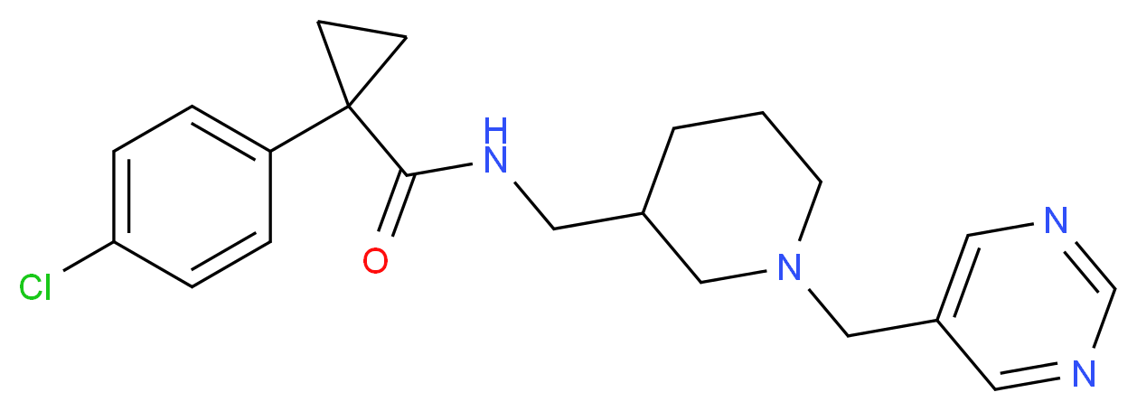 1-(4-chlorophenyl)-N-{[1-(pyrimidin-5-ylmethyl)piperidin-3-yl]methyl}cyclopropanecarboxamide_分子结构_CAS_)