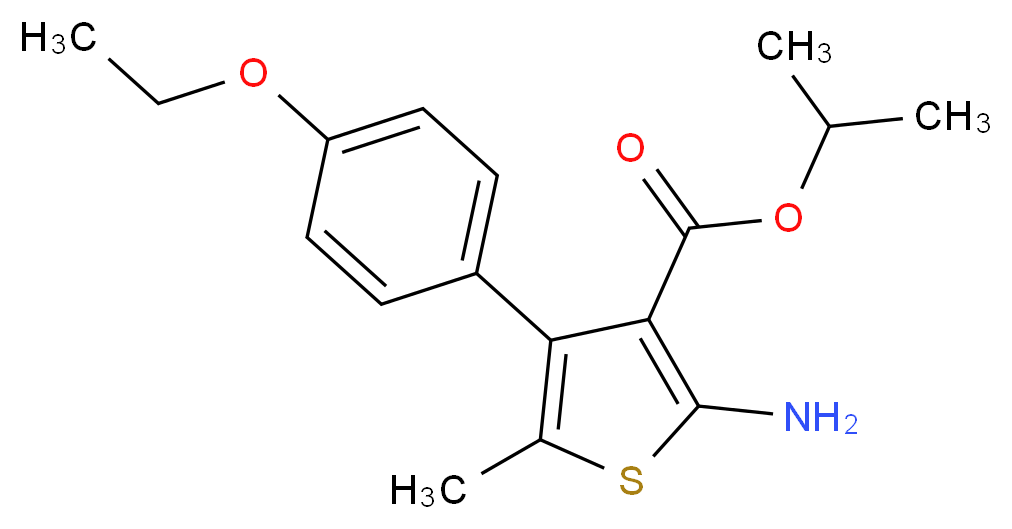 Isopropyl 2-amino-4-(4-ethoxyphenyl)-5-methylthiophene-3-carboxylate_分子结构_CAS_)